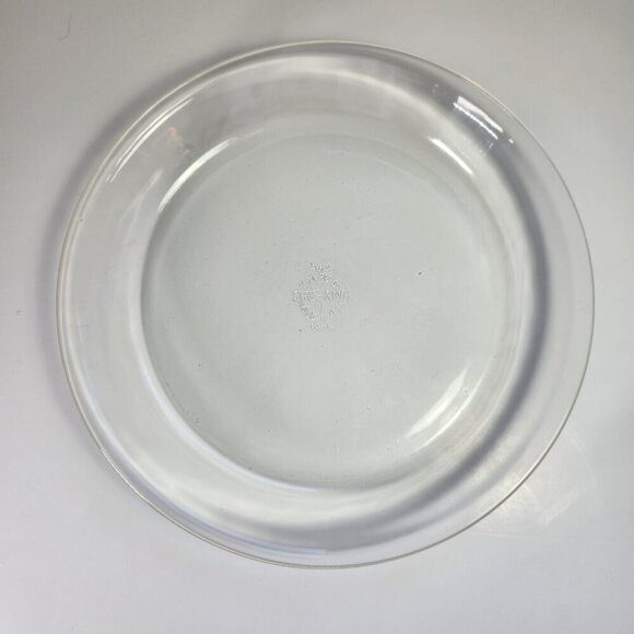 Vintage 50s Fire King Pie Plate 10" Clear Glass Retro Kitchen Cottage Core - Picture 4 of 7